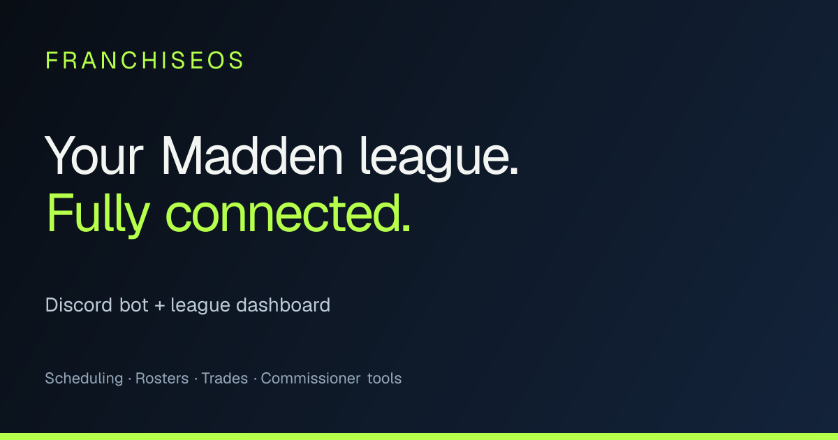 Schedule Madden franchise games in Discord · FranchiseOS